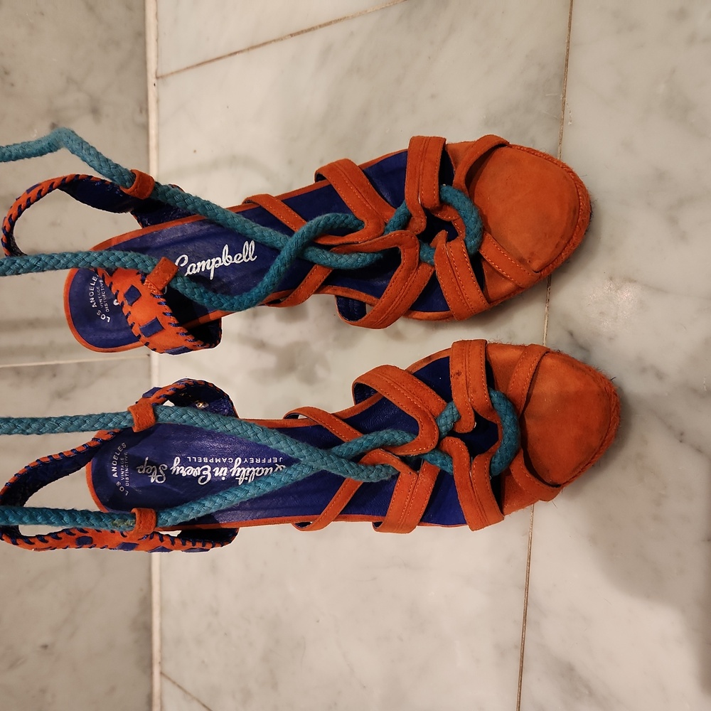 Jeffrey Campbell Orange and Blue Heels - Picture 4 of 5